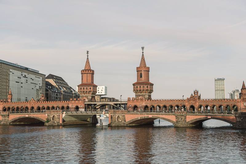 The Oberbaumbrücke crossing the Spree in Berlin